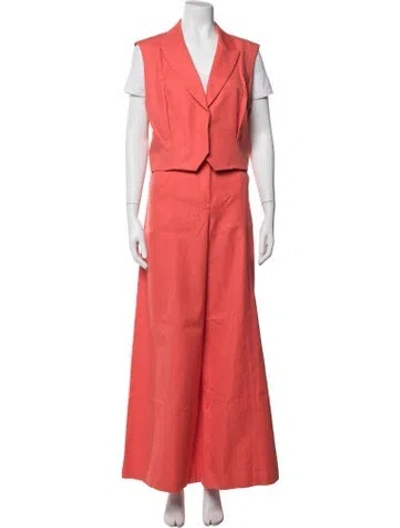 Pre-owned Twp Pleated Accents Dress Set In Orange