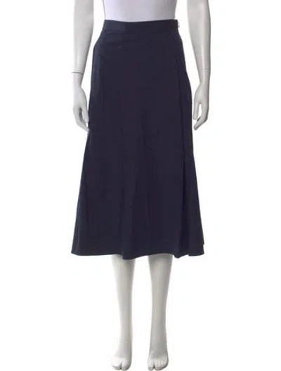 Pre-owned Twp Pleated Accents Midi Length Skirt In Blue