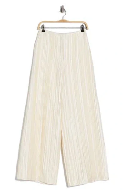 Twp Pleated High Waist Wide Leg Silk Pants In Brown