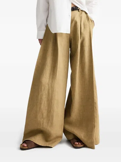 Twp Pleated Palazzo Pants In Neutral