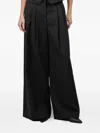 Twp Pleated Side-pocket Palazzo Trousers In Black