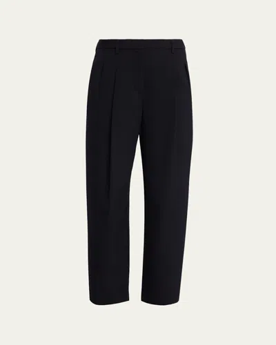 Twp Pleated Wool Cigarette Pants In Blue