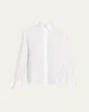 Twp Possetti Superfine Cotton Button-front Shirt In White