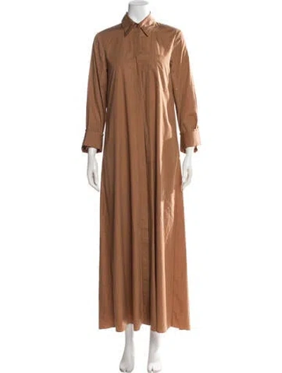 Pre-owned Twp Printed Long Dress In Brown