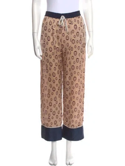 Pre-owned Twp Printed Straight Leg Pants In Neutral