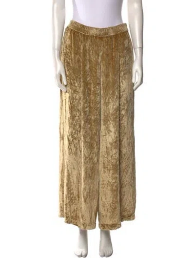 Pre-owned Twp Printed Wide Leg Pants In Gold