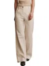 Twp Puddle Cotton Linen Wide Leg Pants In Bone In Beige