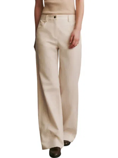 Twp Puddle Cotton Linen Wide Leg Pants In Bone In Beige