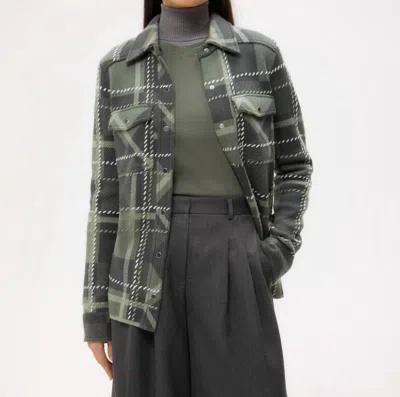 Twp Ranchers Embroidered Checked Cashmere Shirt In Green