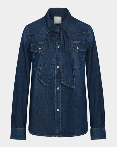 Twp Ranchers Daughter Denim Tie-neck Shirt In Ranchers Daughter W Tie