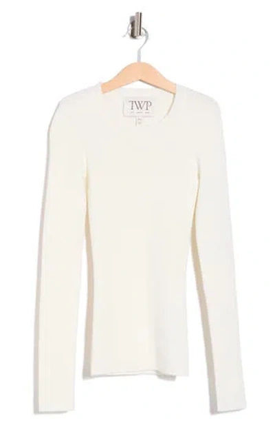 Twp Rib Knit Sweater In White