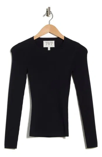 Twp Rib Knit Sweater In Black