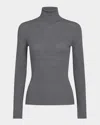 Twp Rib-knit Wool Turtleneck Sweater In Gray