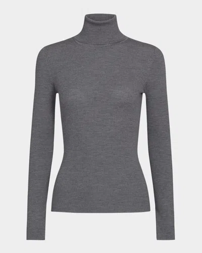 Twp Rib-knit Wool Turtleneck Sweater In Gray