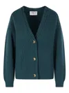 Twp Ribbed Button Cardigan In Green