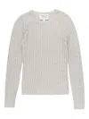 Twp Ribbed Crew-neck Top In Gray