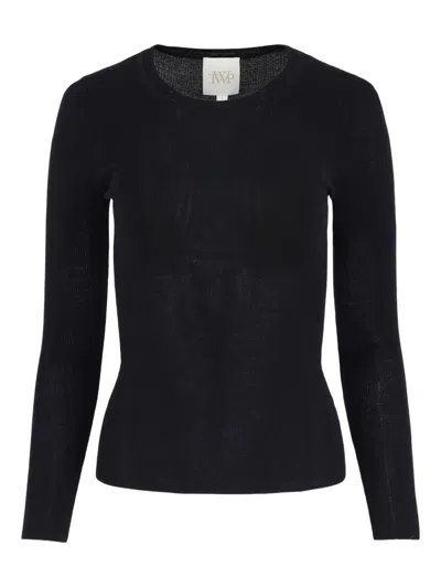 Twp Ribbed Crewneck Sweater In Black