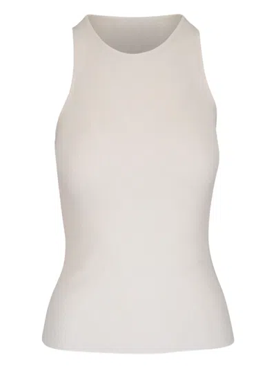 Twp Ribbed Sleeveless Top In White