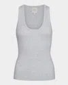 Twp Ribbed Wool Tank Top In White Heather Grey
