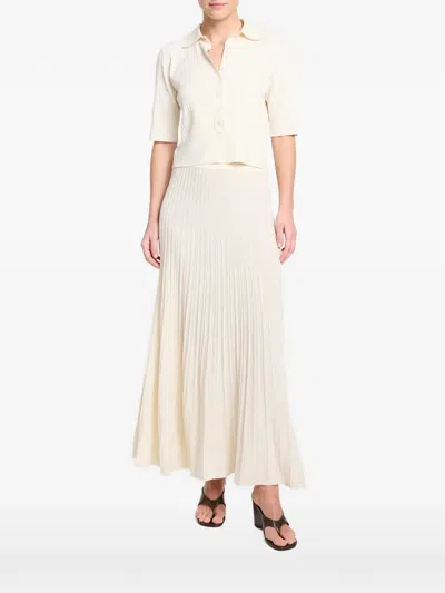Twp Ribbed-knit Short-sleeve Sweater In Neutral