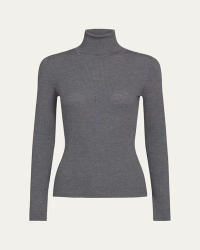 Twp Rib-knit Wool Turtleneck Sweater In Chrcol