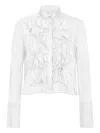 Twp Ruffled Patti Blouse In White