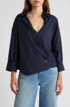 Twp Earl Cotton Button-front Shirt In Midnight