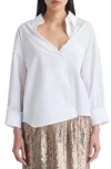 Twp V-neck Wrap Shirt In White In White