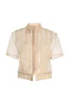 Twp Ryan Silk-organza Top In Khaki