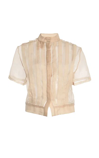 Twp Ryan Silk-organza Top In Khaki