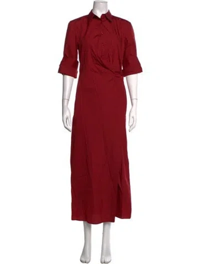 Pre-owned Twp Satin Long Dress In Red