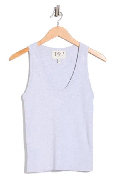 Twp Scoop Neck Knit Tank In Blue