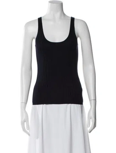 Pre-owned Twp Scoop Neck Sleeveless Top In Blue