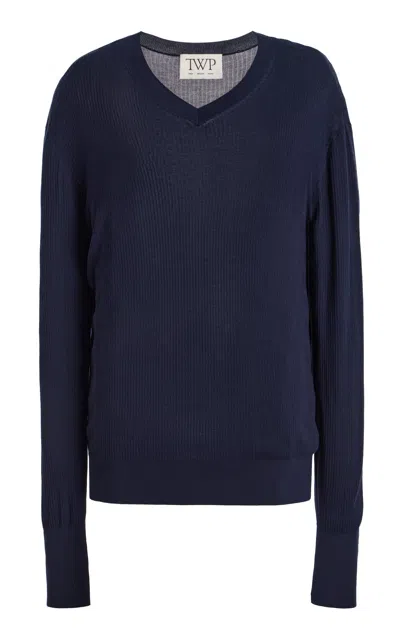 Twp Second Skin Sweater In Navy