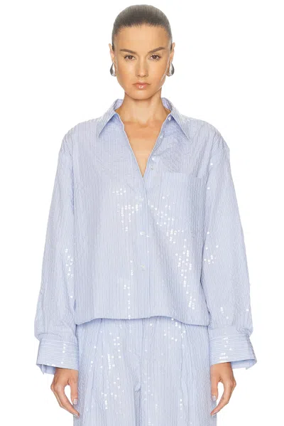 Twp Sequin Jd Button Down Top In Blue