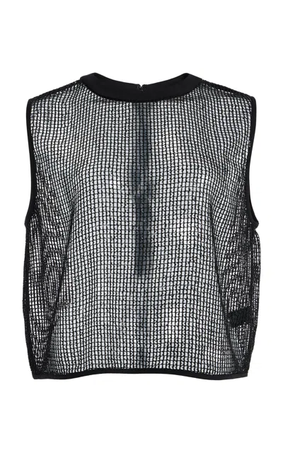 Twp Sequined Silk Tank In Black