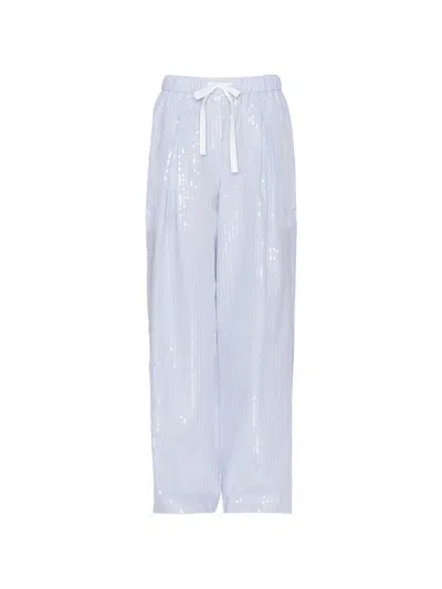 Twp Sequin-embellishment Trousers In Blue