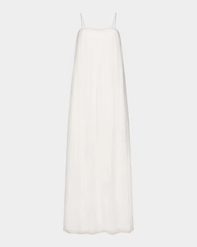Twp Shirred Column Maxi Dress In Ivory