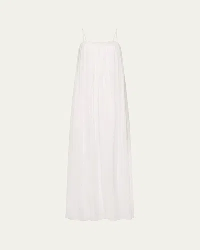 Twp Shirred Column Maxi Dress In White