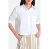 Twp Soon To Be Ex Tux Long Sleeve Crop Button-up Blouse In White