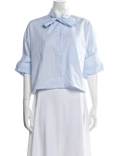 Pre-owned Twp Short Sleeve Button-up Top W/ Tags In Blue
