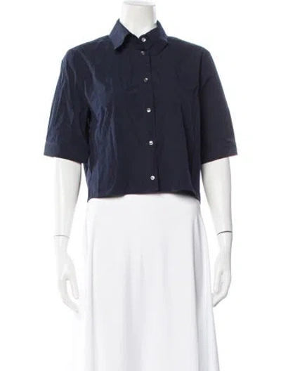 Pre-owned Twp Short Sleeve Button-up Top W/ Tags In Blue