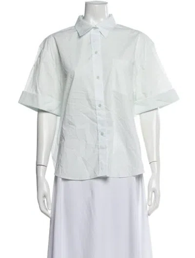 Pre-owned Twp Short Sleeve Button-up Top W/ Tags In Neutral