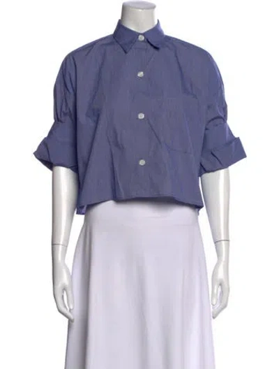 Pre-owned Twp Short Sleeve Button-up Top W/ Tags In Purple