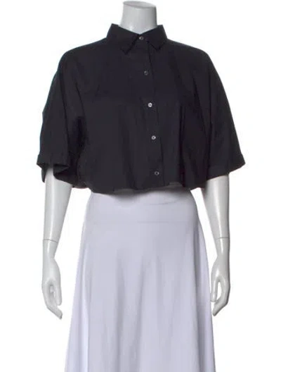 Pre-owned Twp Short Sleeve Crop Top In Black