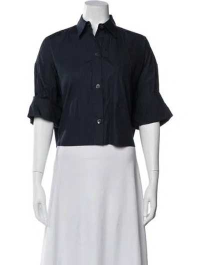 Pre-owned Twp Short Sleeve Top In Blue