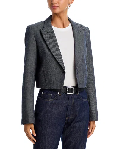 Twp Short Story Cropped Blazer In Blue