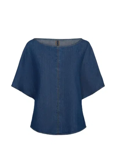 Twp Short-sleeve Denim T-shirt In Blue