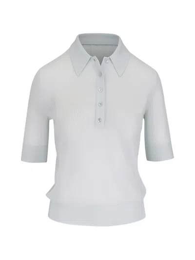 Twp Short-sleeve Knit Polo Shirt In Gray