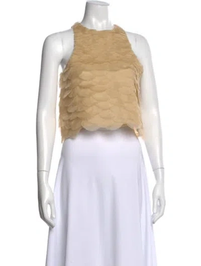 Pre-owned Twp Silk Halterneck Crop Top In Neutral